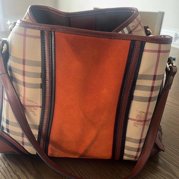 Authentic Burberry orange suede and nova bag - Picture 5 of 7